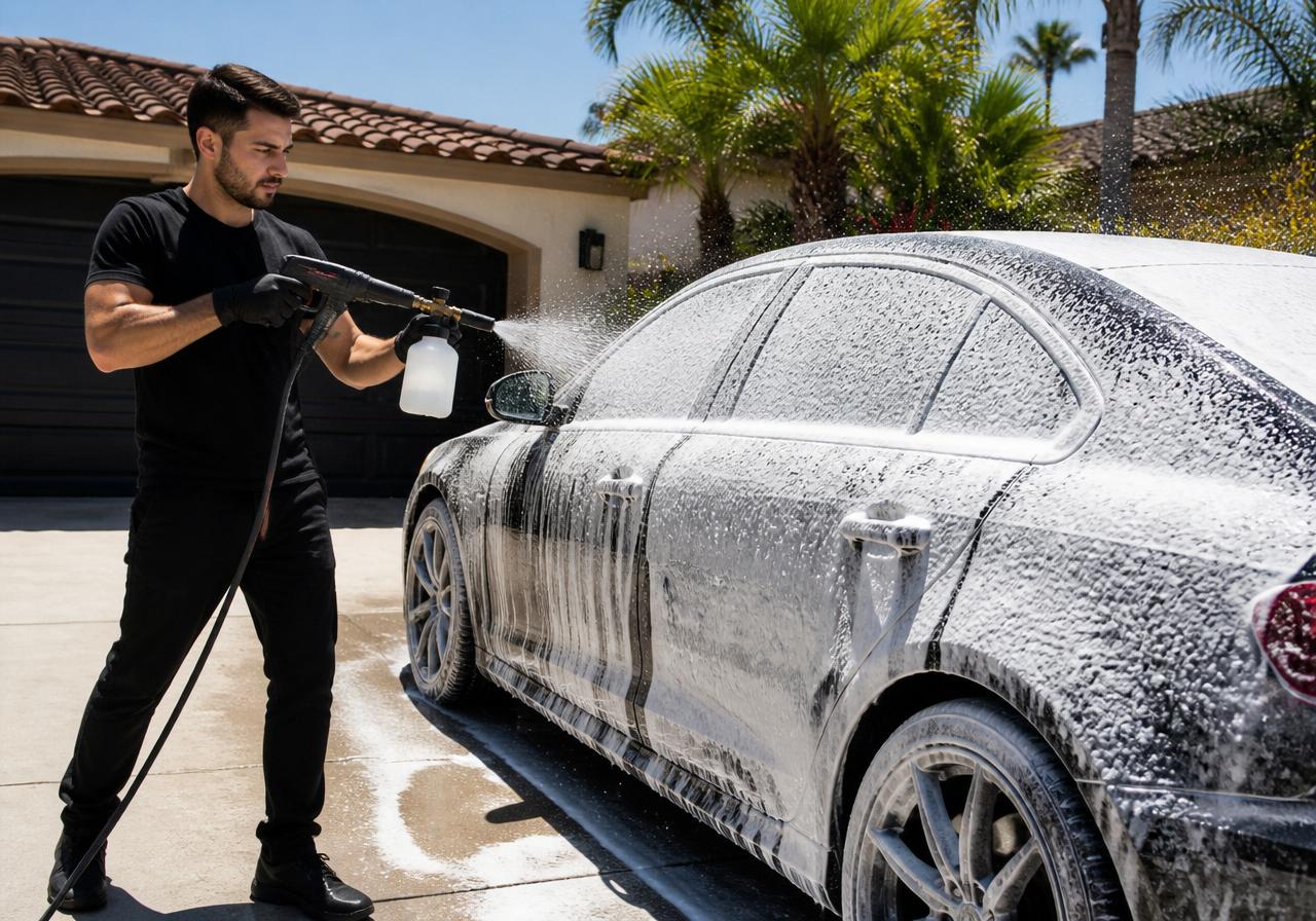 Foam cannon wash